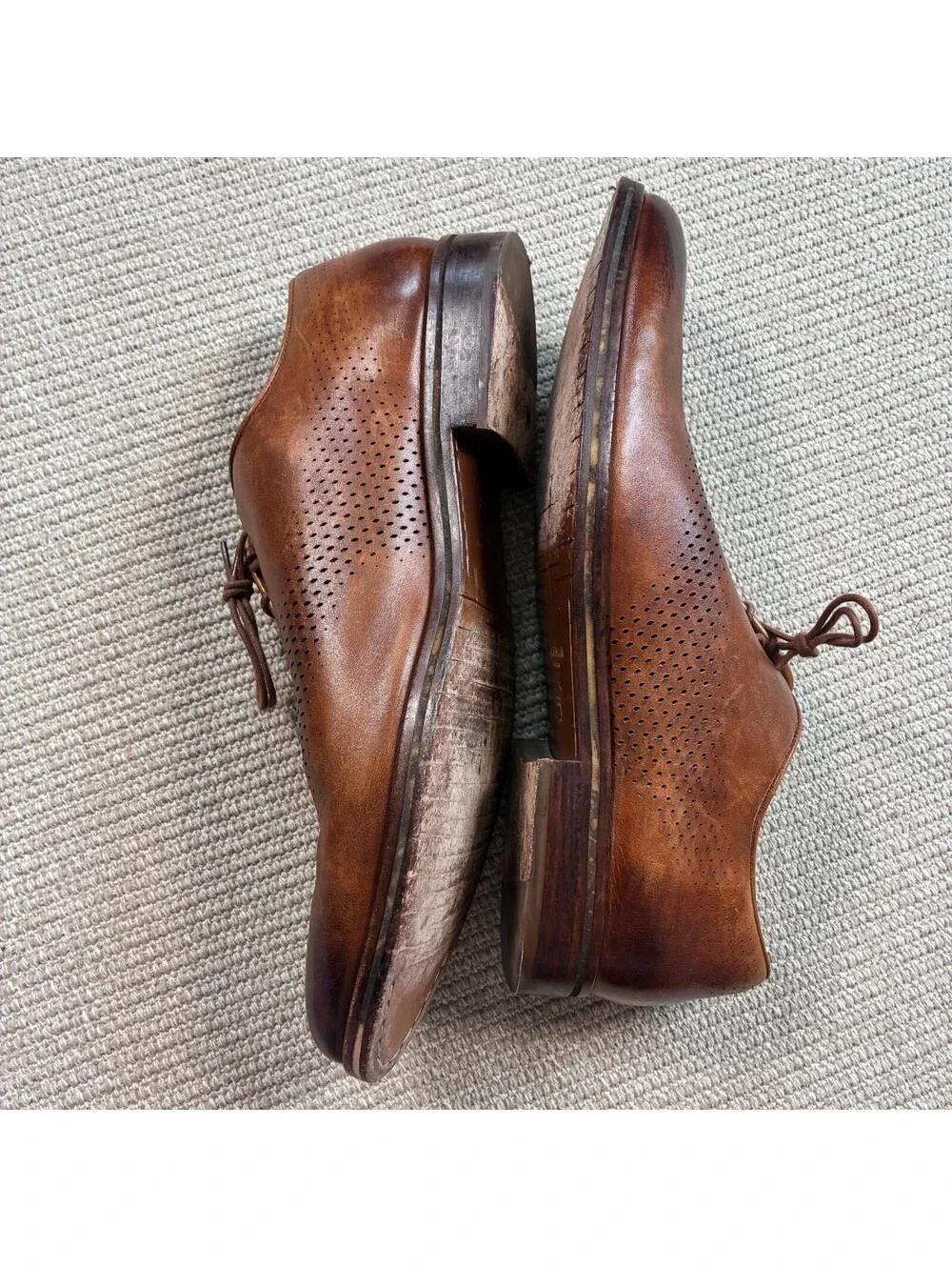 Cole Haan Men's Size 13M Washington Grand Laser Wingtip Oxford Shoes British Tan
